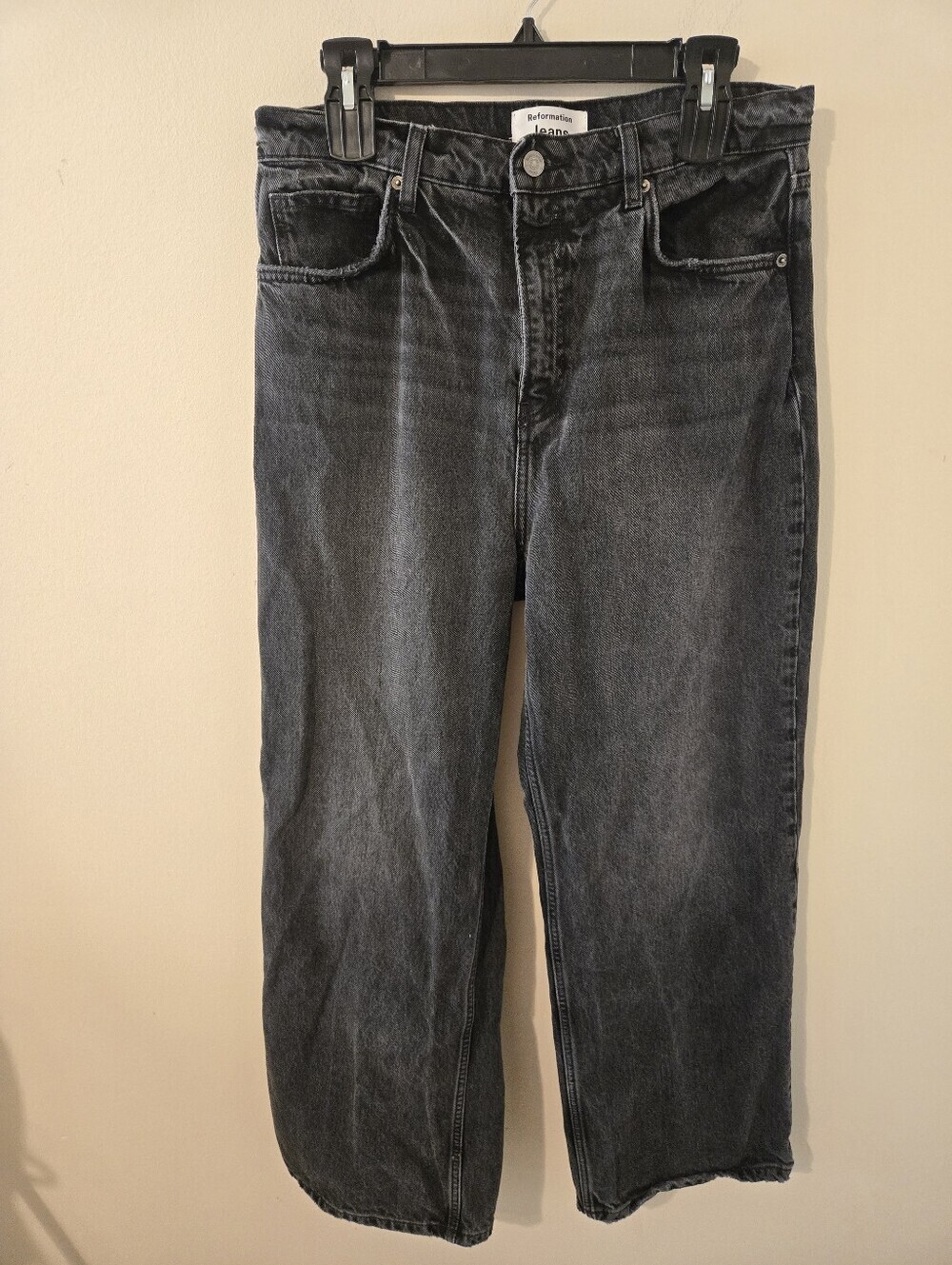 Reformation Wilder High Rise Wide Leg Jeans Gray Wash Women's Size 31 29" Inseam - Picture 4 of 6